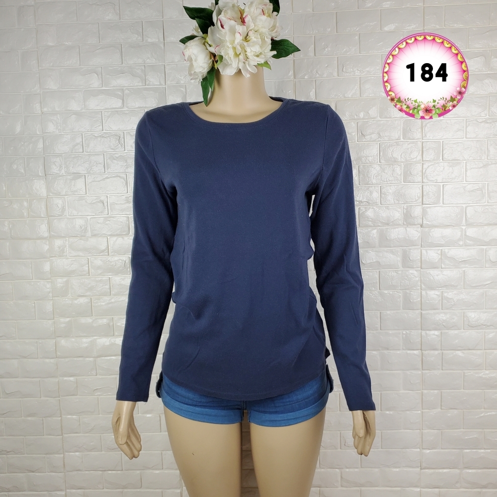 Sonoma Large Navy Blue Long Sleeve Shirt – Casual Everyday Top